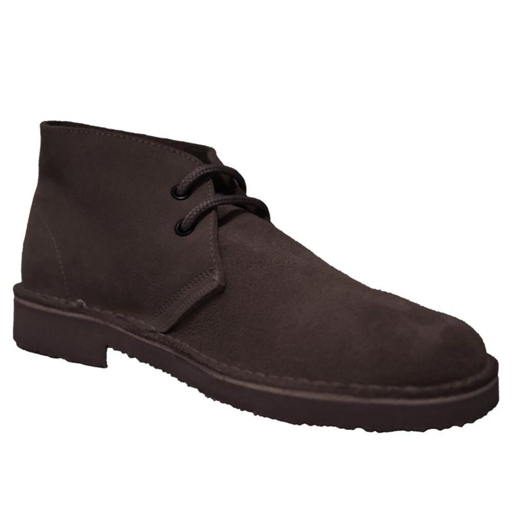 Roamers Mens Real Suede Unlined Desert Boots / Dark Brown